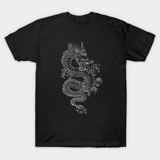 White Asian Dragon T-Shirt